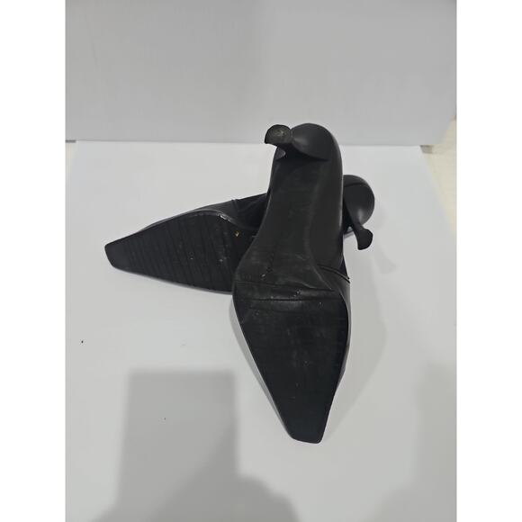 Stuart Weitzman Black Leather Heel Shoe Booties Sz. 9.5 /40 - Picture 8 of 10